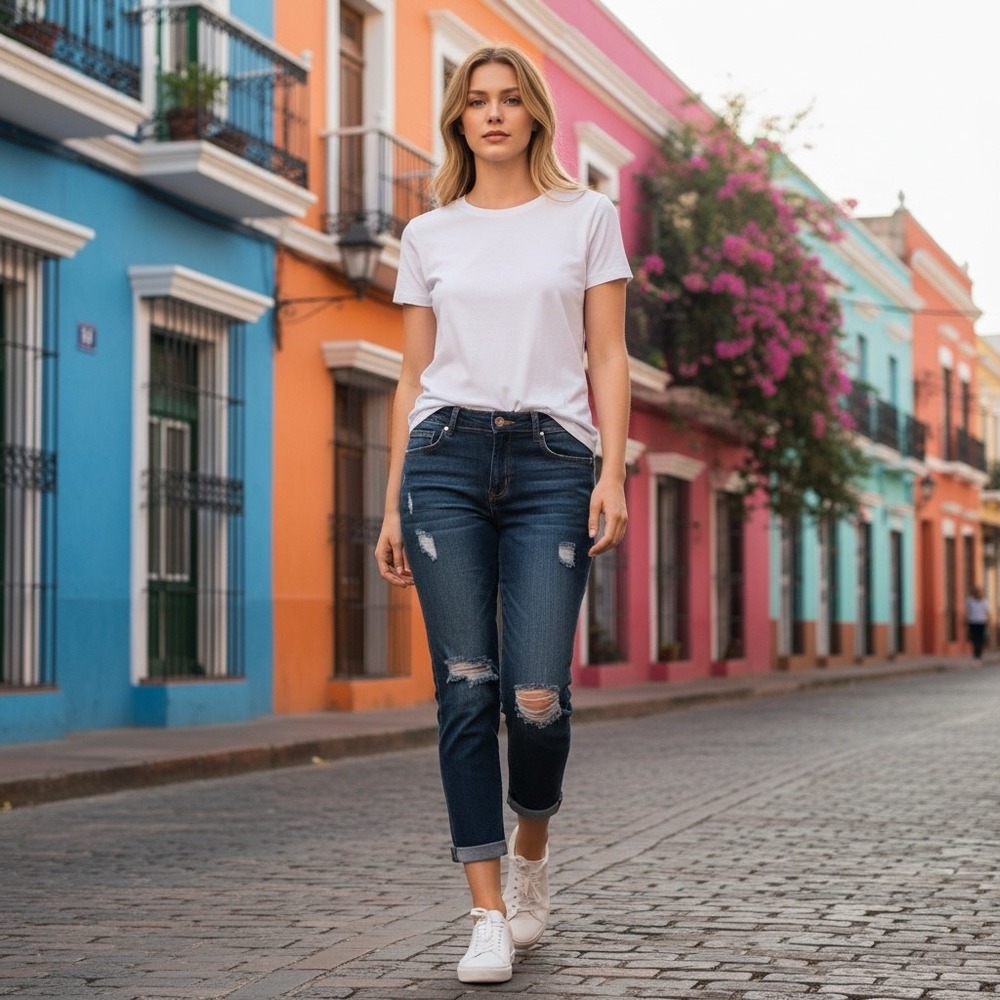 Juicy Couture Los Angeles Womens Distressed Skinny Jeans Dark Wash Blue Size 8